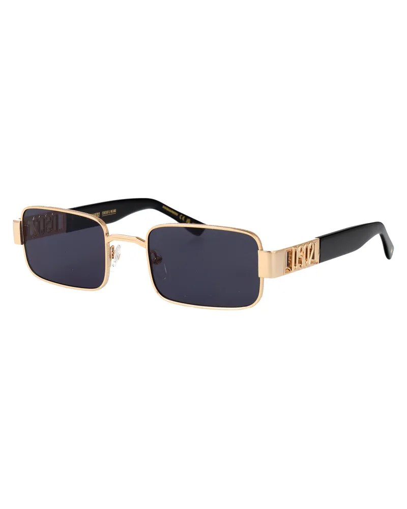 Dsquared2 Rose Gold Metal Rectangle Sunglasses — Rose gold Rose