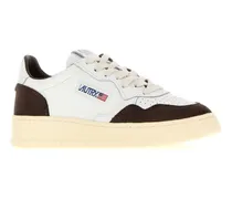 Women's White Leather Medalist Sneakers Sofleasuewhtmogano