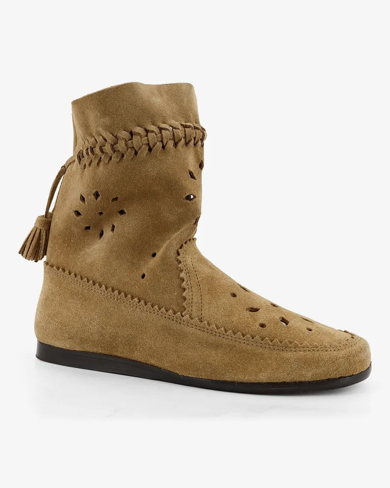 Isabel Marant Women's Boots Woosta Suede Beige Beige