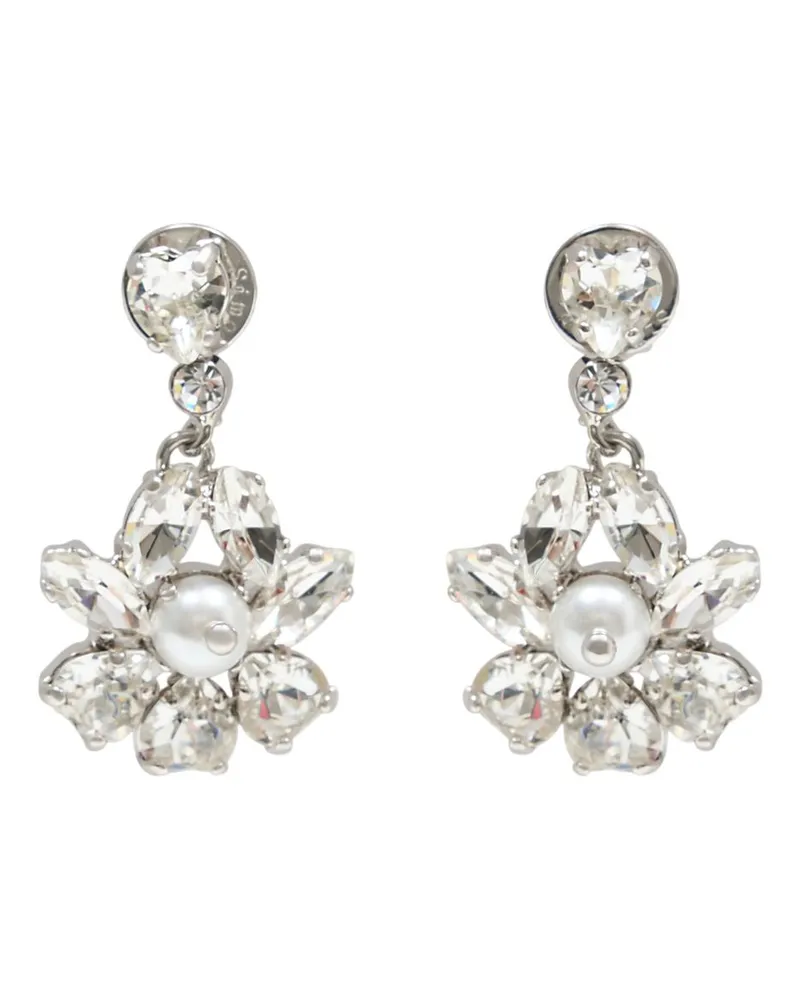 Simone Rocha Women's Heartbloom Drop Earrings Crystal Ivory Other Jewelry-Watches Silver