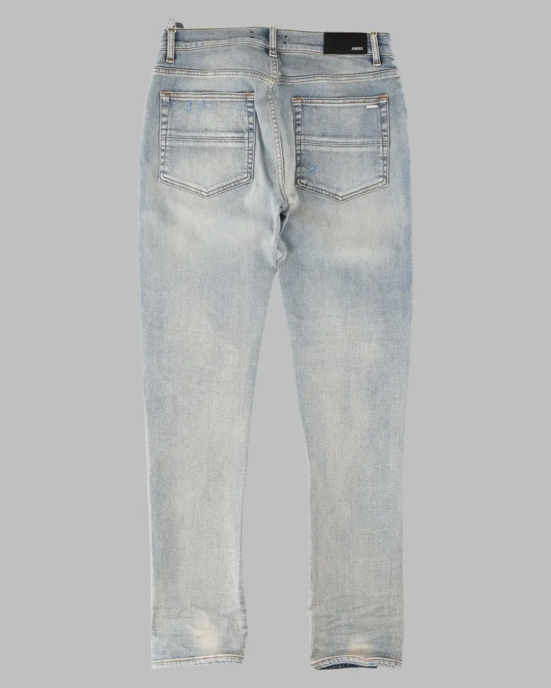 Amiri Distressed Antique Indigo Jeans — Blue Blue
