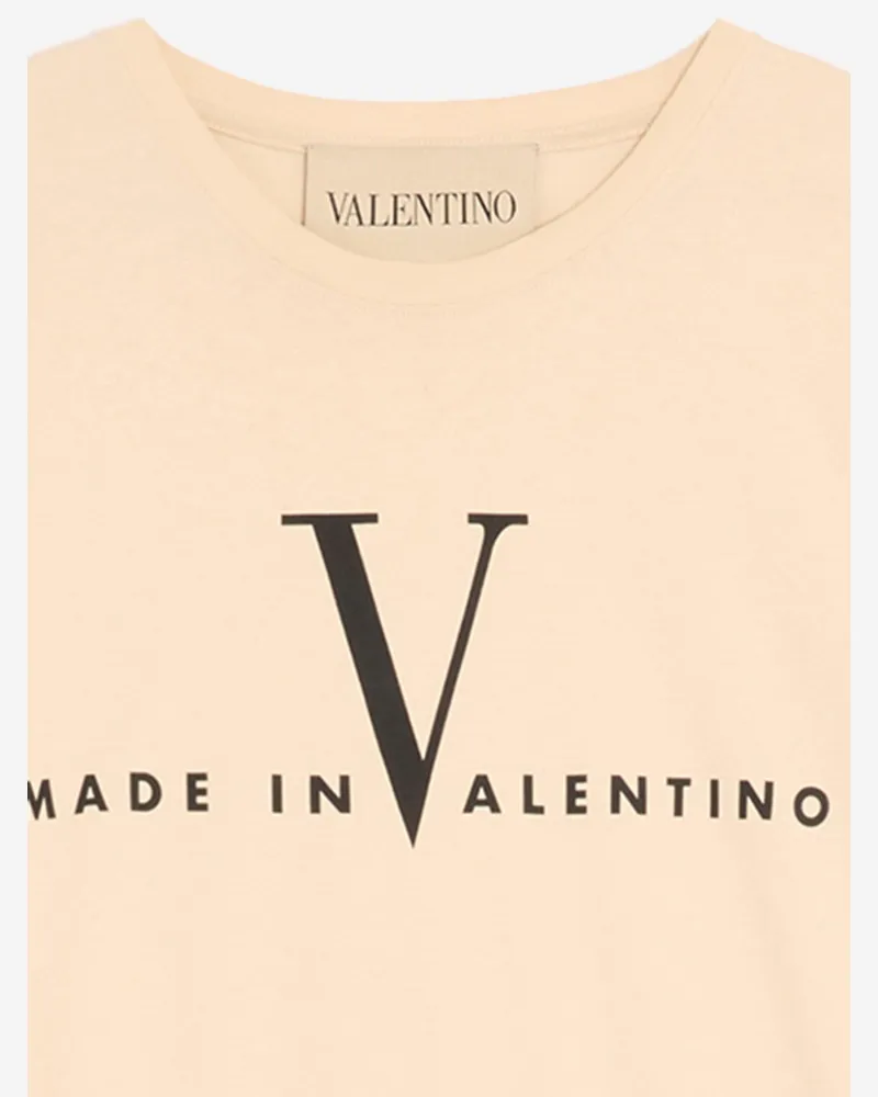 Valentino Garavani Men's Cotton T-Shirt With Logo Cream T-Shirts And Polos Beige