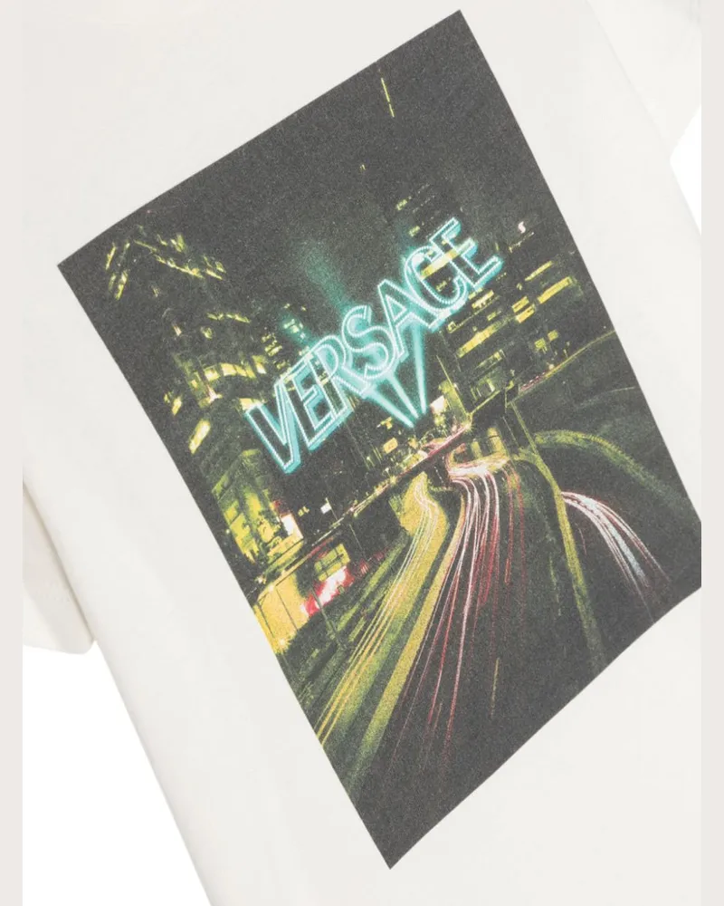 Versace Blinding Lights Print T-Shirt — White White