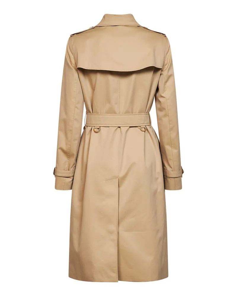 Burberry Women's Trench Coat Heritage Kensington Honey Beige Cotton & Raincoats Beige