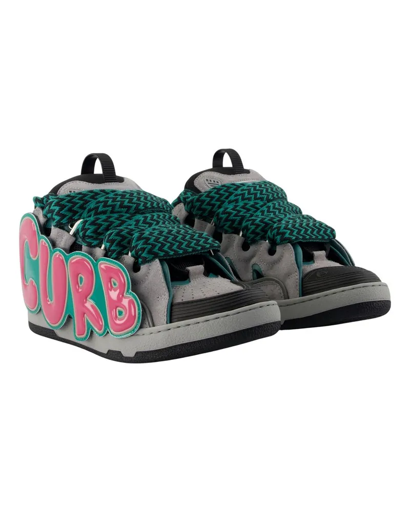Lanvin Men's Curb Sneaker Multicolor Calfskin Multicolor