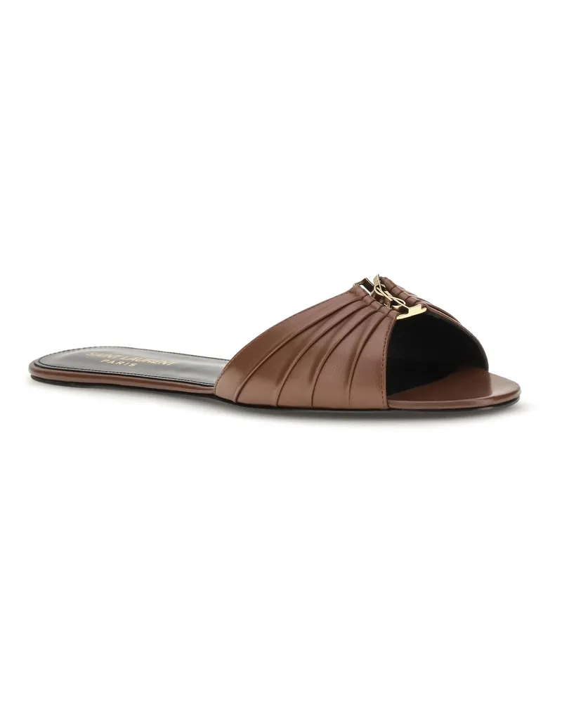 Saint Laurent Women's Babylone Mules Aesthetic Brown Sandal Aesthetic