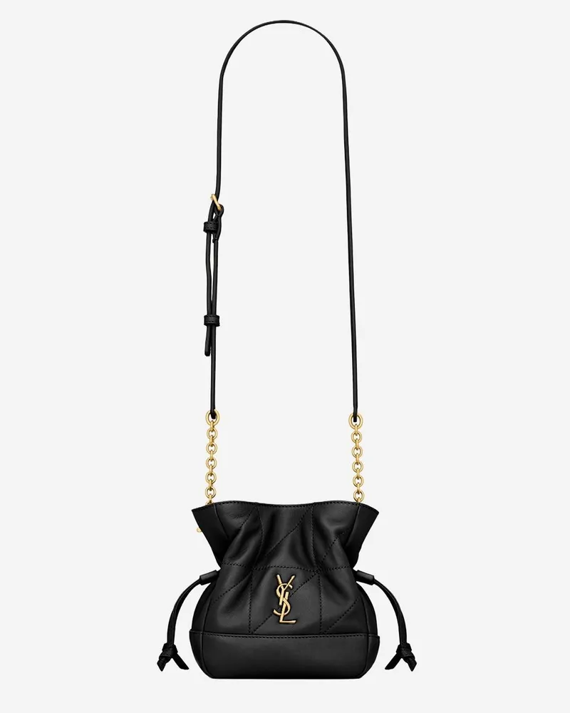 Saint Laurent Women's Mini Pochette Jamie Leather Black Shoulder Bags Black