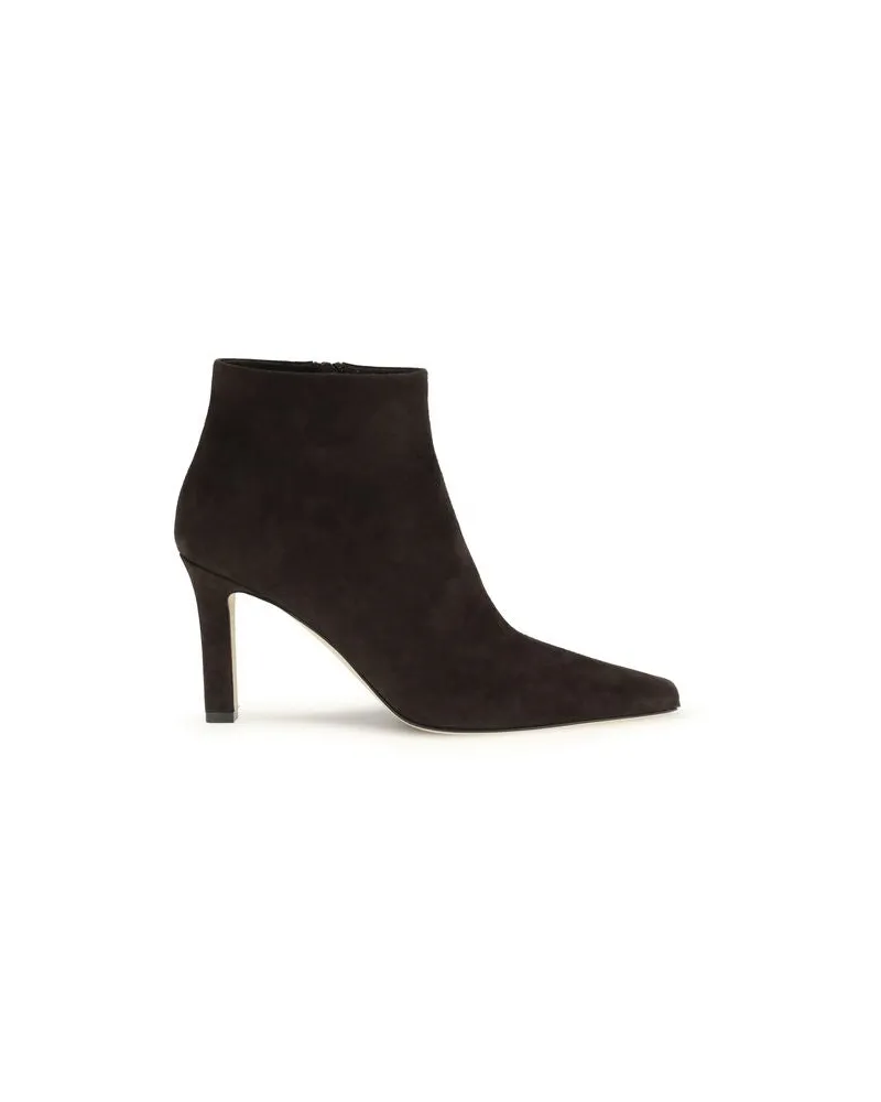 The Row Lamb Leather Ankle Boot — Brown Brown