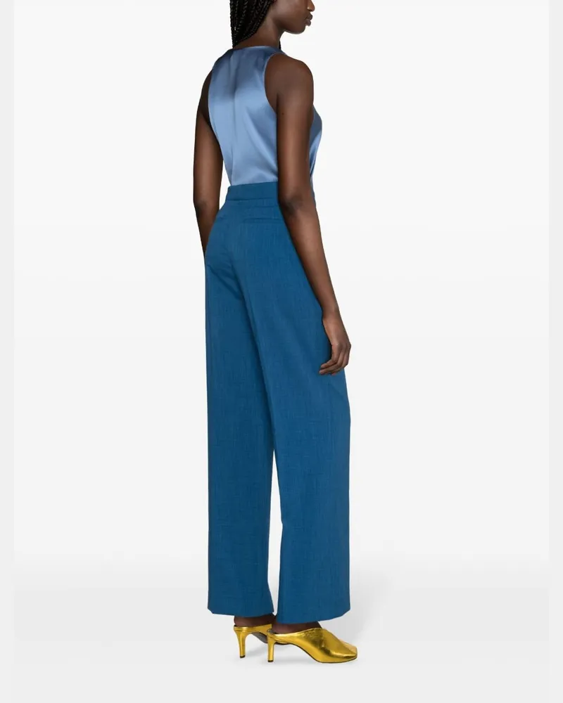 Tory Burch High-Waisted Tailored Trousers — Blue Blue