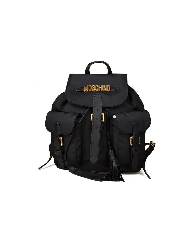 Moschino Women's Backpack Black Nylon Black