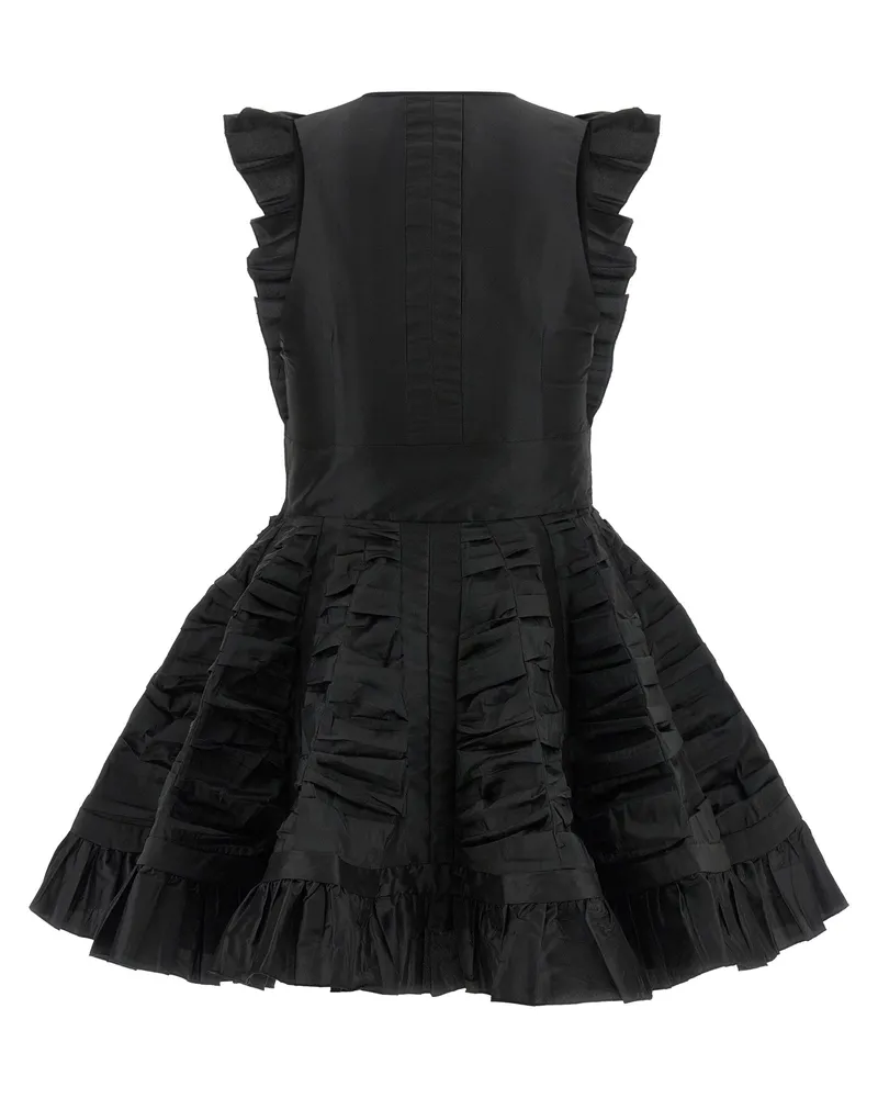 Giovanni Bedin Ruffle Detail Mini Dress — Black Black