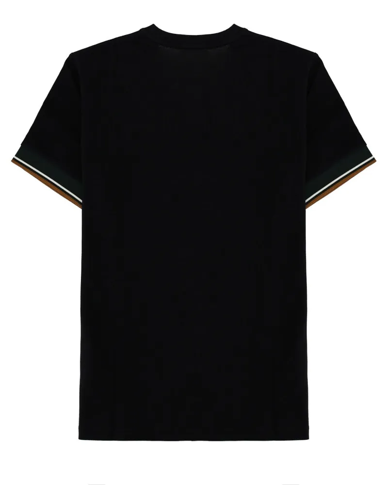 Fred Perry Logo-Embroidered Cotton T-shirt — Black Black