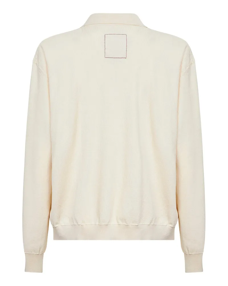 Uma Wang Men's Rib Knit Polo Shirt Off White Cotton T-shirts And Polos White