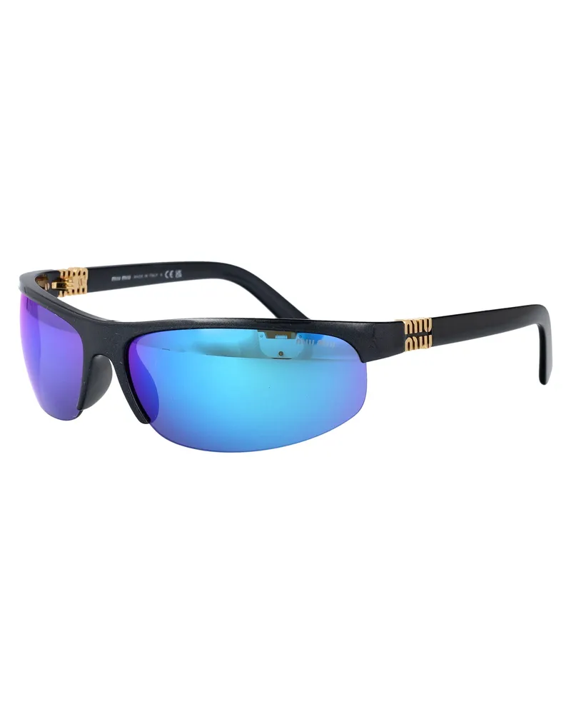Miu Miu Women's Sunglasses 0mu A02s Metallic Aviator Blue Injected Blue