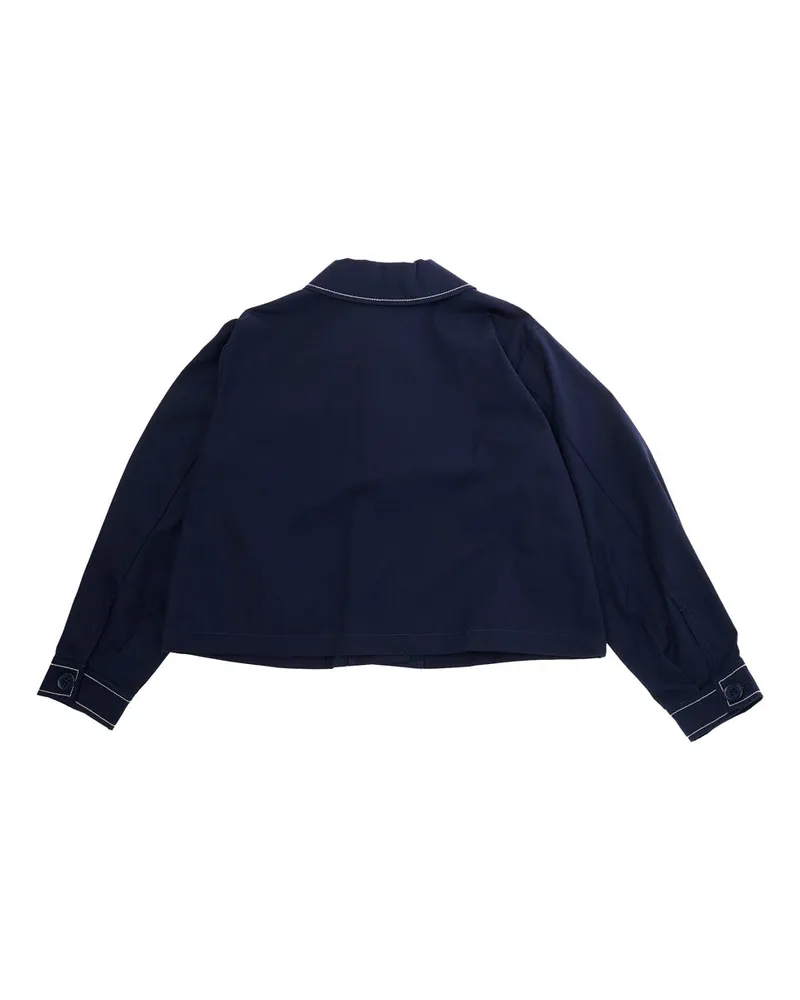 Marni Girls' Jacket Classic Collar Blue Cotton Blazers Blue