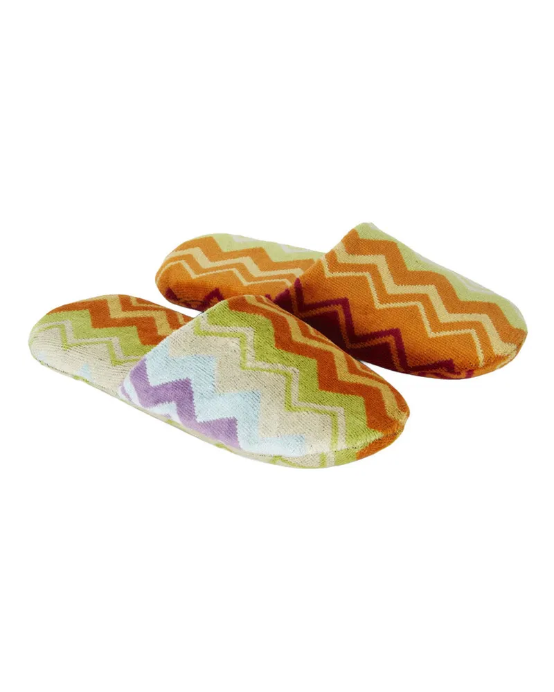 Missoni Home Unisex Slippers Giacomo Multicolour Fabric Flat Shoes Multicolor