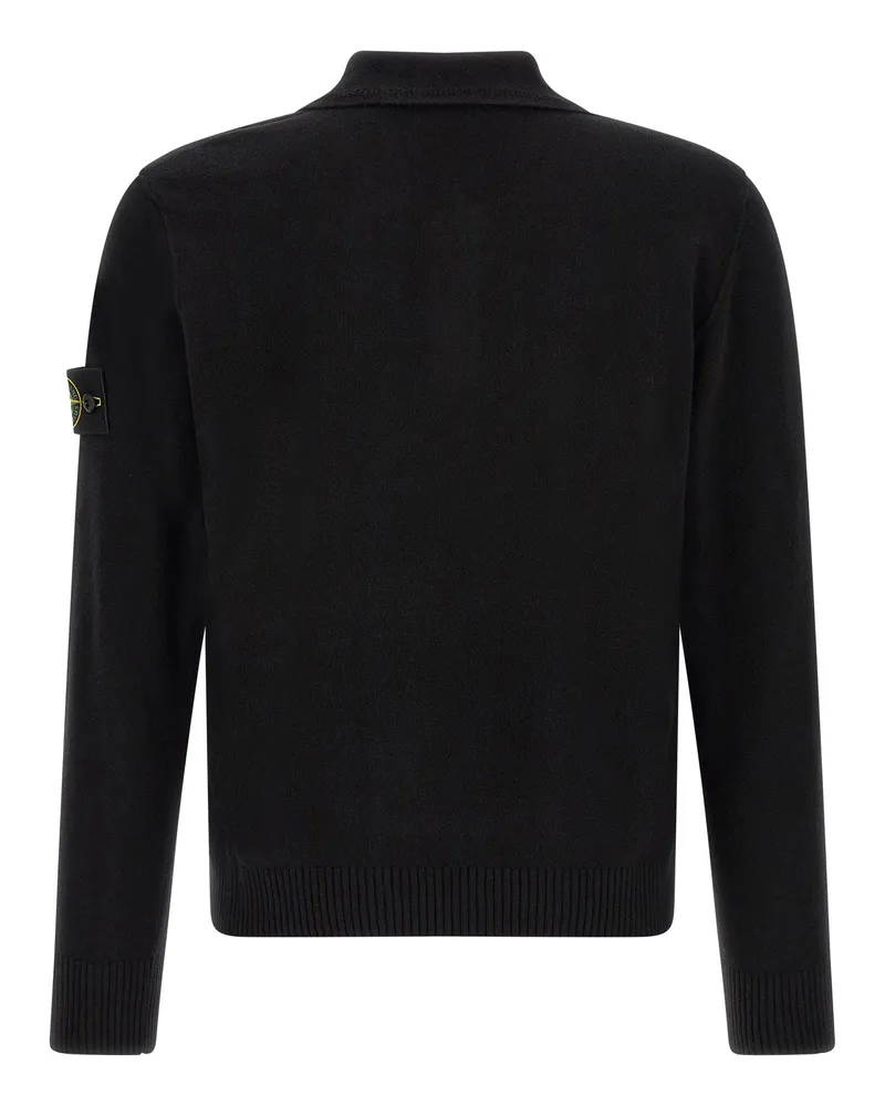 Stone Island Virgin Wool Polo — Black 