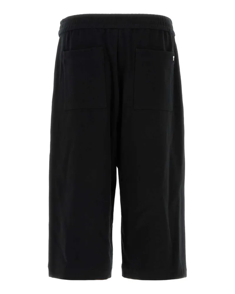 AMI Paris Men's Black Cotton Bermuda Shorts Exterior Black