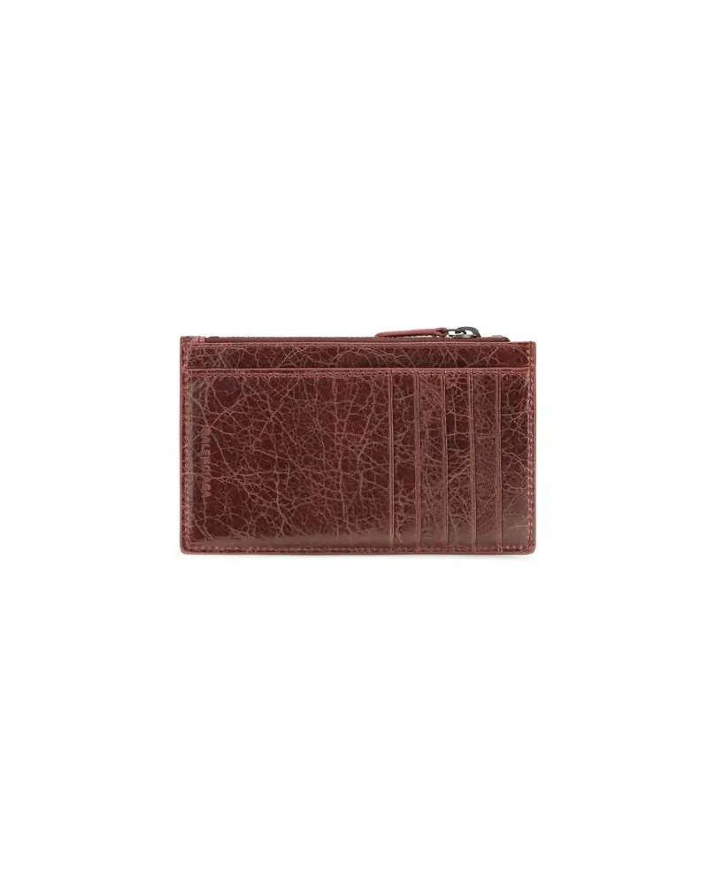 Balenciaga Women's Bordeaux Lamb Ovis Aries Wallet Red