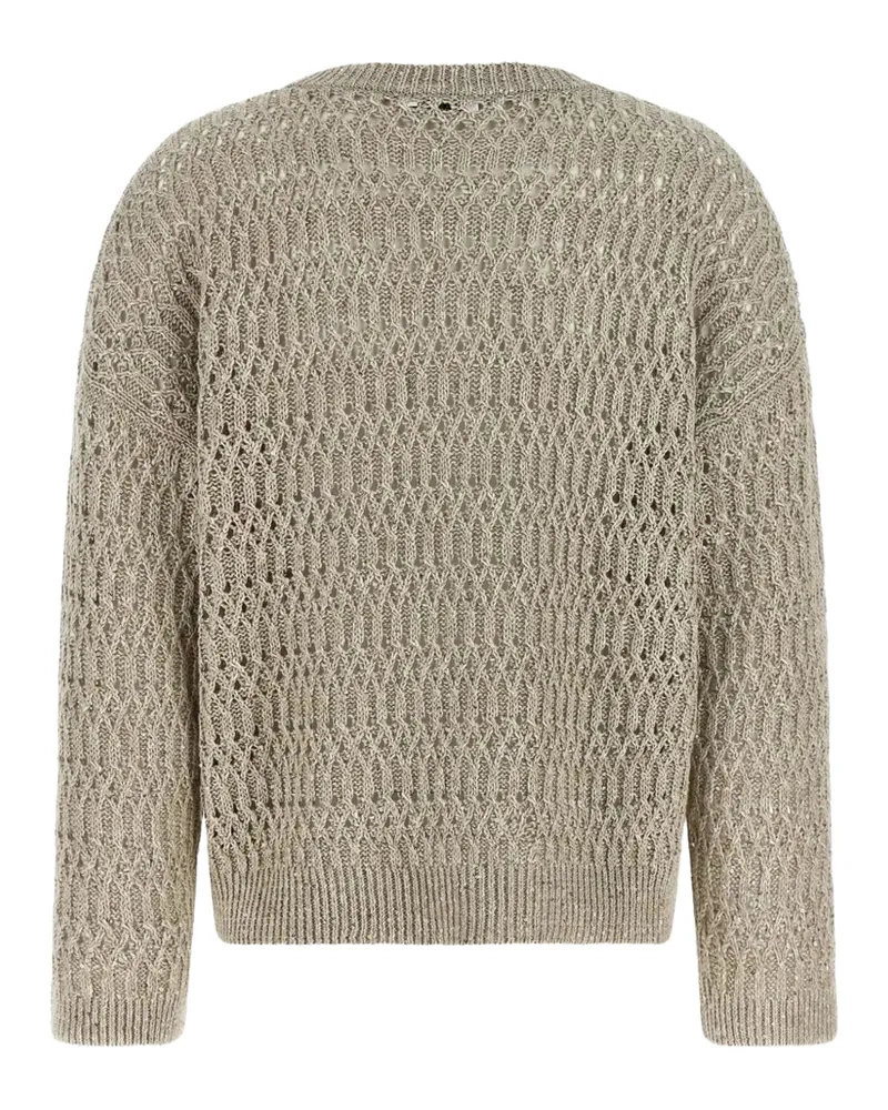 Brunello Cucinelli Open-Knit Linen Sweater 