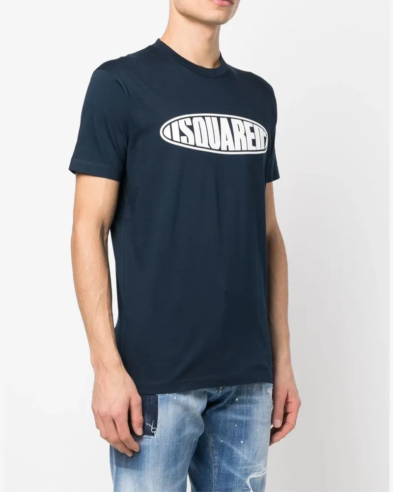 Dsquared2 Men Surf Board Logo T-Shirt Blue Clothing > Polo & T-Shirts Blue