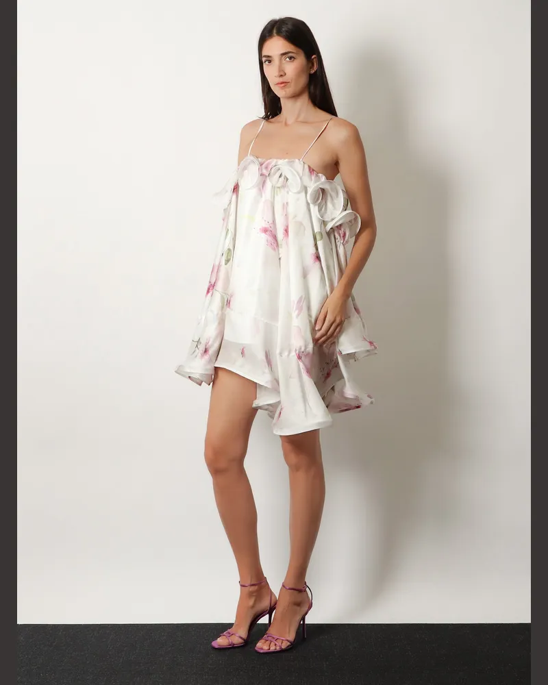 ACTUALEE Women's Mini Satin Dress — White Polyester White
