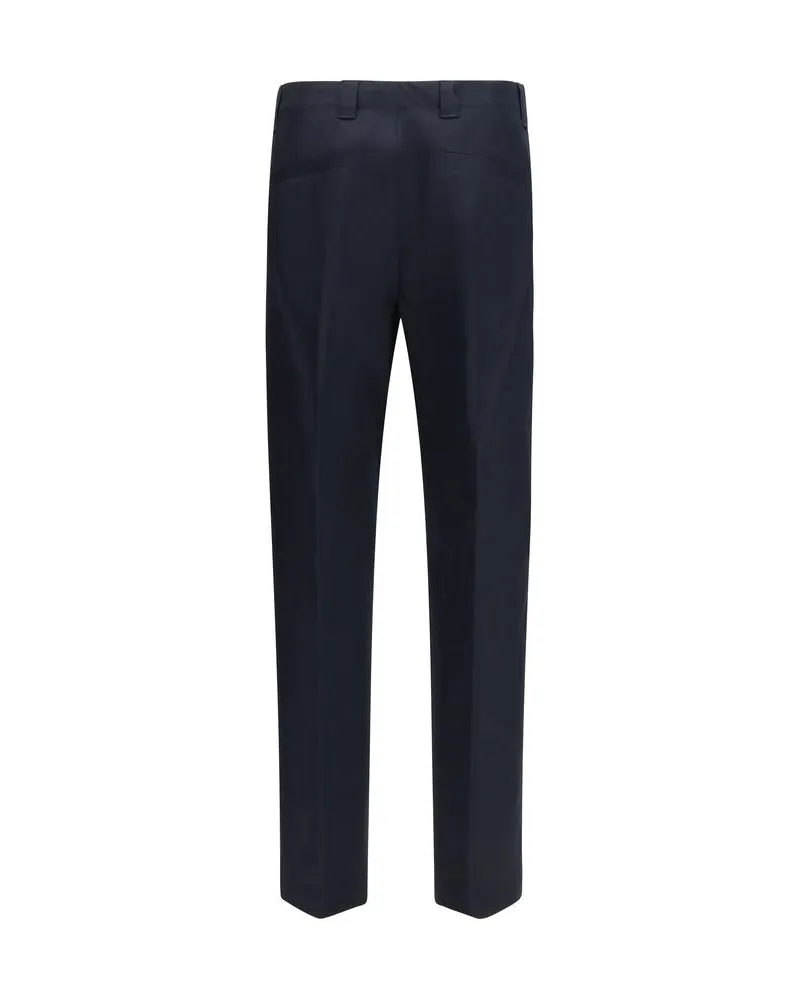 Gucci Men's Blue Cotton Casual Pants Navy