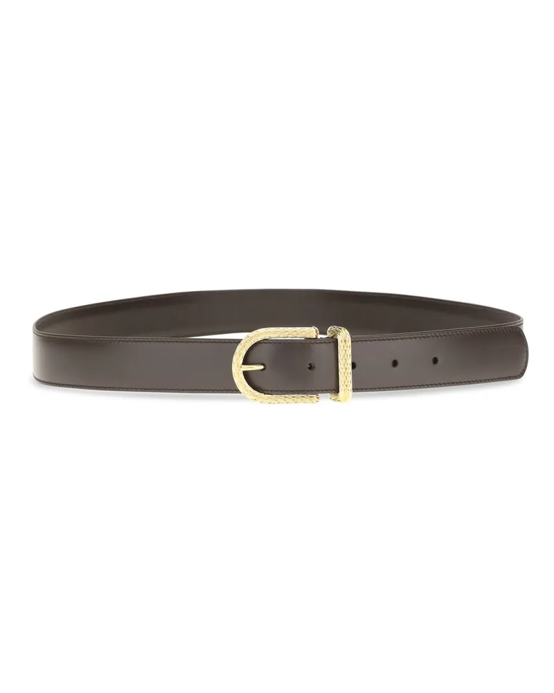 Loro Piana Women's Belt Inlay Calf Leather Sun Gold Black-Sun Black/sun Black