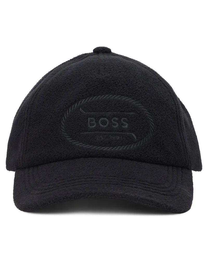 HUGO BOSS Men's Cap With Curved Visor Black Polyester Hat Black