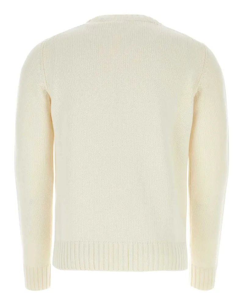 Prada Men's Ivory Wool Blend Sweater Bianco Wswv Maglieria White