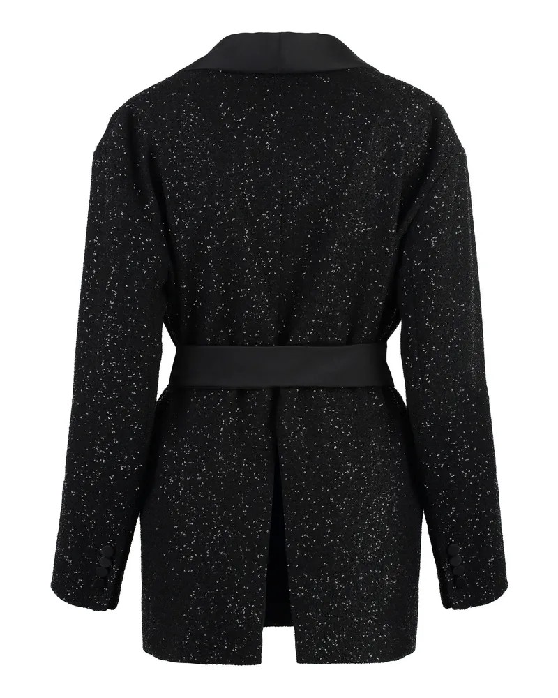 Max Mara Women's Pau Sequin Blazer Black Blazers Jacket Black