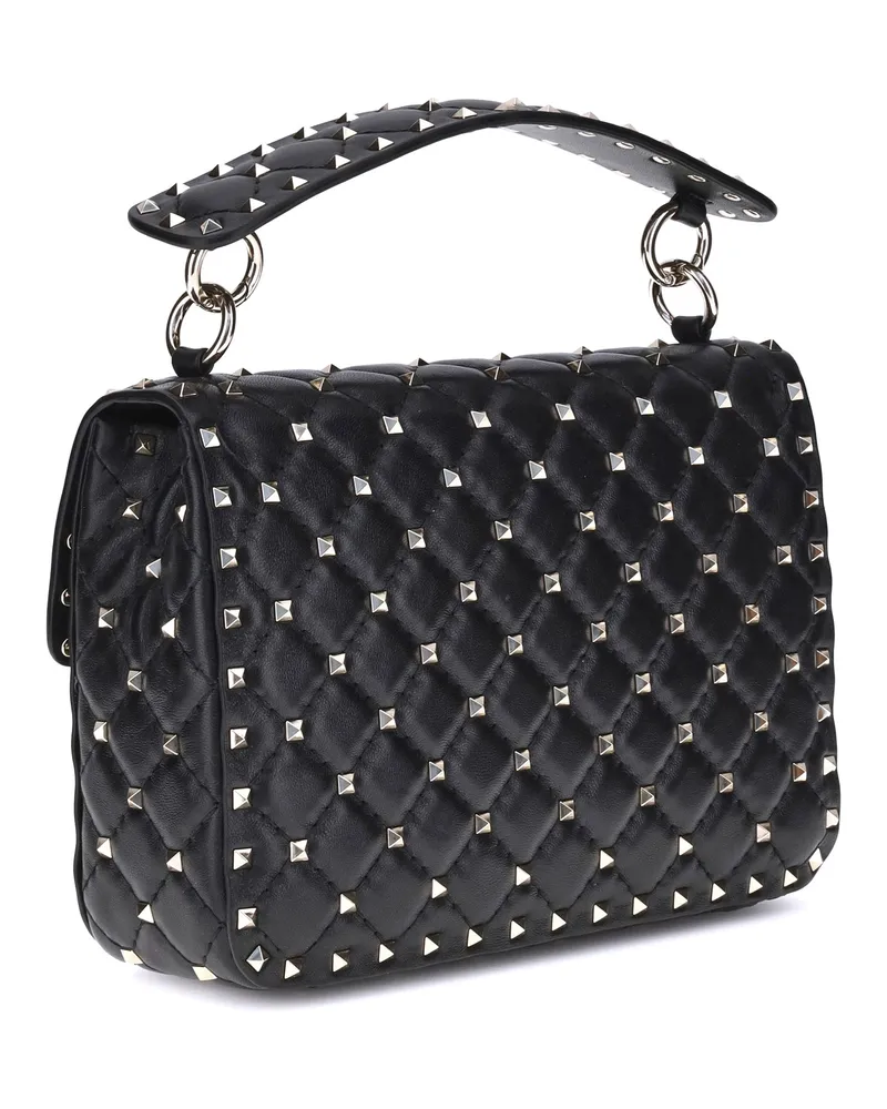 Valentino Garavani Women's Medium Shoulder Bag Rockstud Spike Black Lambskin Black