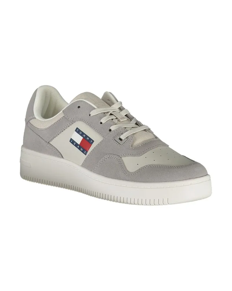 Tommy Hilfiger Color-Block Leather Sneaker — Gray Gray