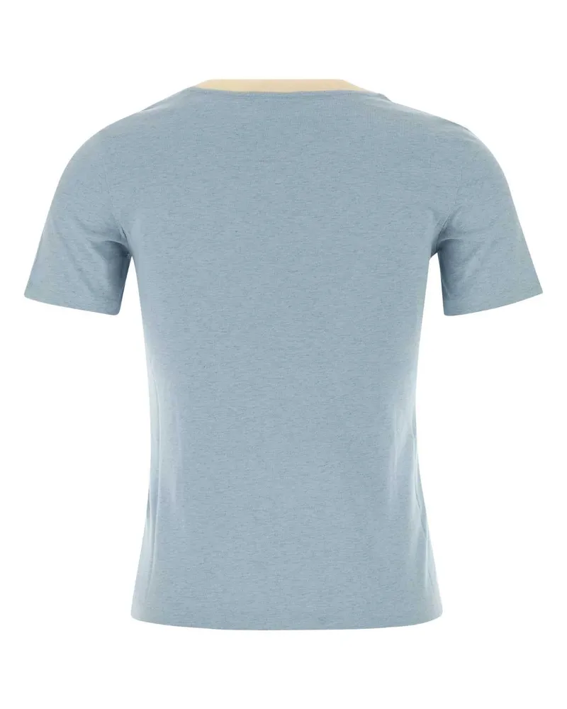 Chloé Cactus-Print Cotton T-Shirt — Blue Blue