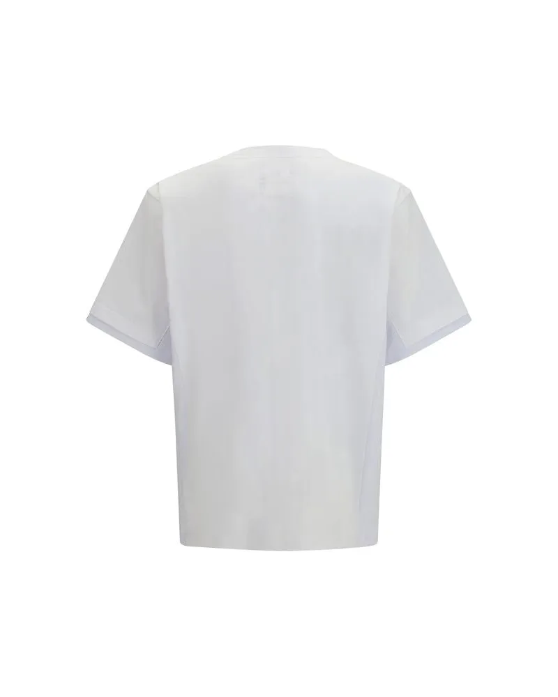 Sacai Men's White Cotton T-Shirt White