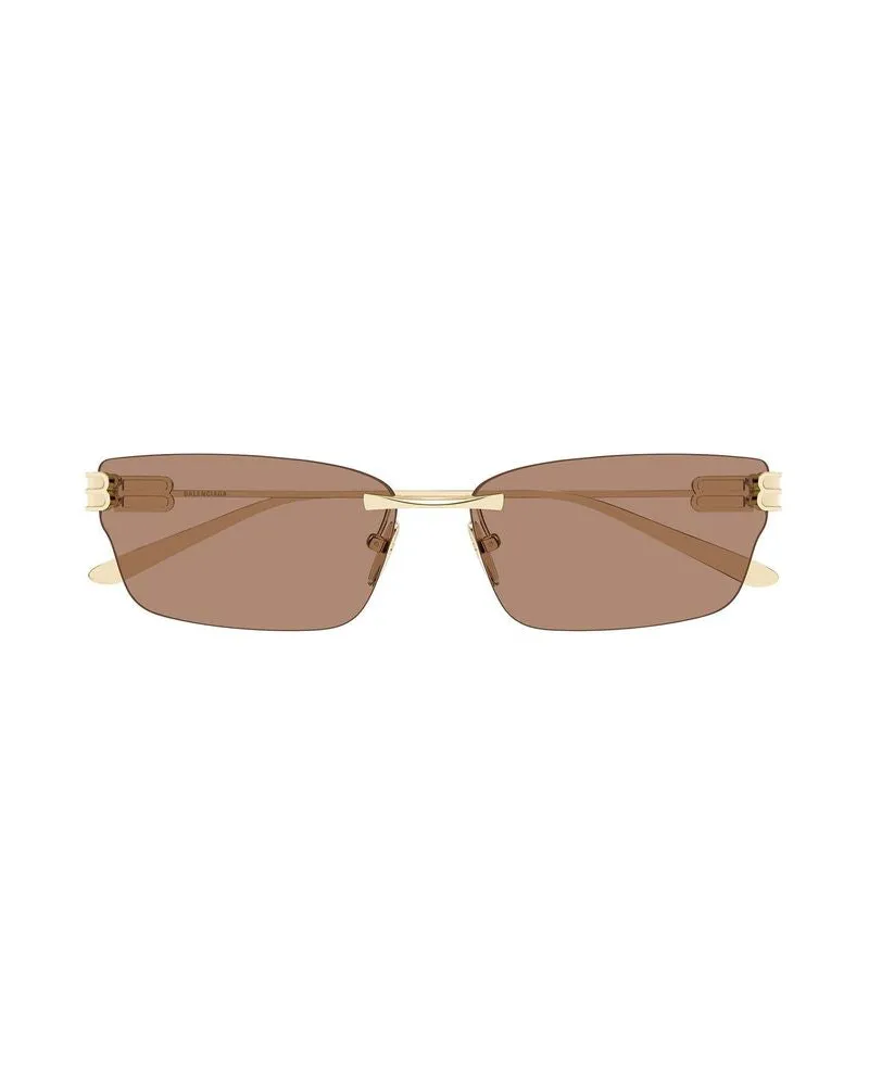 Balenciaga Unisex Sunglasses Metallic Metal Gold