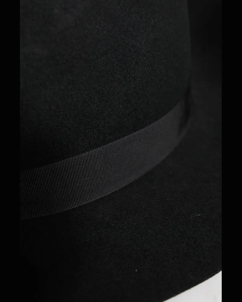 Dolce & Gabbana Women Black Wide Brim Trilby Fedora Hat Black