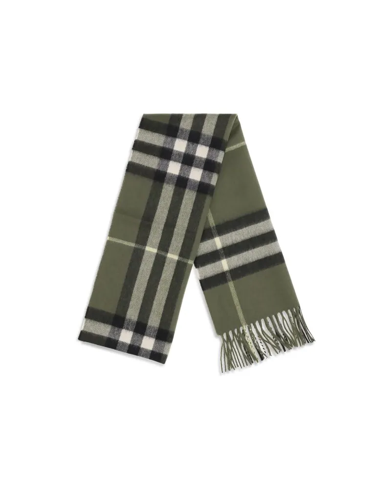 Burberry Women's Bicolor Cashmere Scarf Green