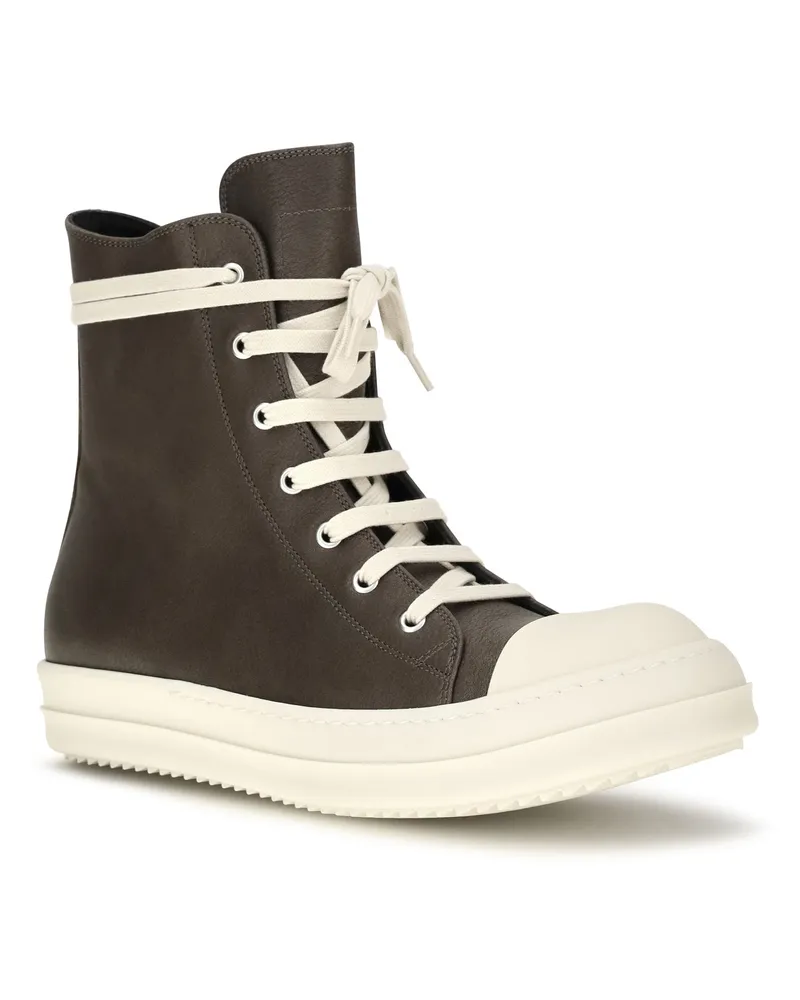 Rick Owens Men's Tower Sneaks Leather Sneakers 3911 Gray