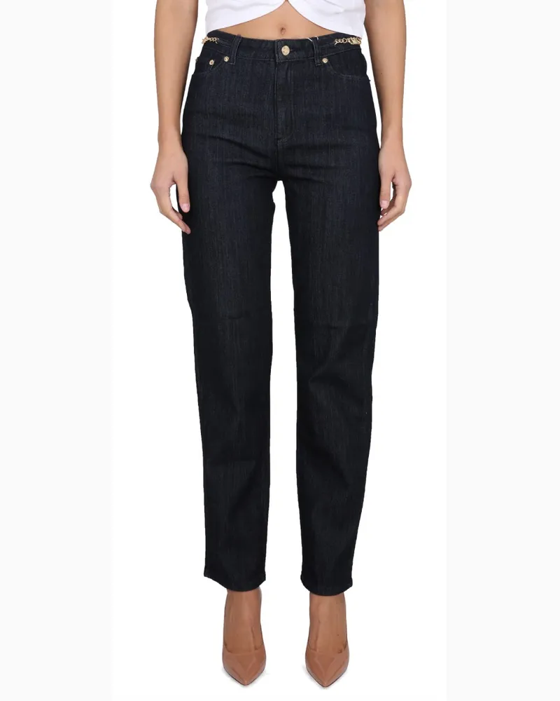 Michael Kors Straight Leg Cotton Denim Jeans — Blue Blue