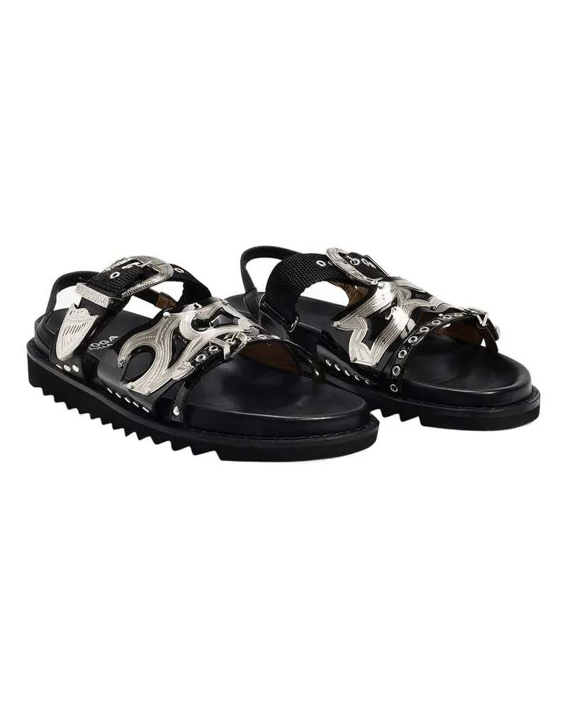 Toga Women's Metal-Embellished Leather Sandals Black Black