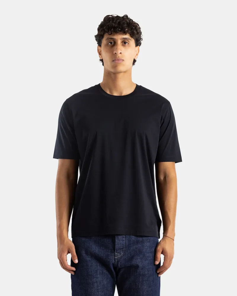 Jil Sander Men's Regular-Fit Black Cotton Jersey Crew-Neck T-Shirt T-Shirts And Polos Black
