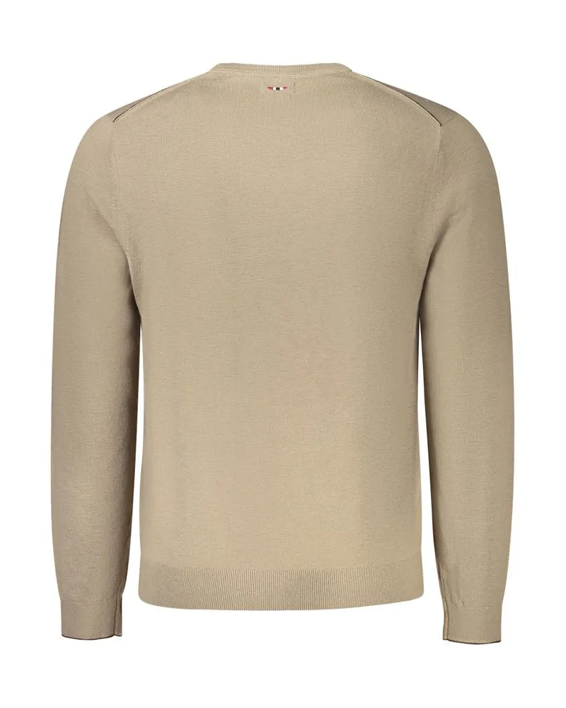 Napapijri Crew-Neck Wool Sweater — Beige Beige