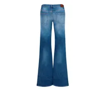 Women's Stretch Cotton Jeans With Horsebit Blue