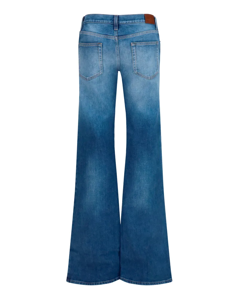 Gucci Women's Stretch Cotton Jeans With Horsebit Blue Blue