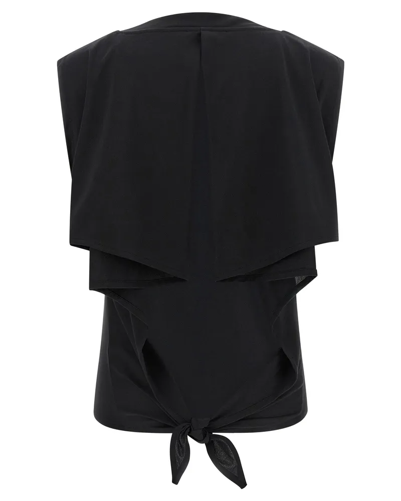 Jacquemus Women's Black Paper Sleeveles T-Shirt Black