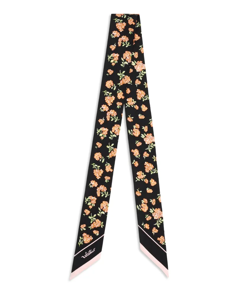 Valentino Garavani Women's Silk Scarf Mazzetto Coriandolo Multicolour Black-Pink-Green-White-Pink Black/pink-green/white/pink Scarfs Black