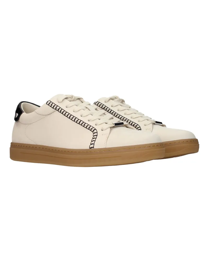 Jimmy Choo Men's Beige Leather Sneakers Beige