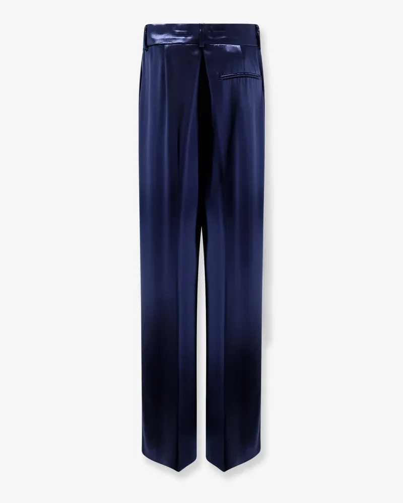 Alberta Ferretti Women's Trousers Satin Blue Cupro Blue