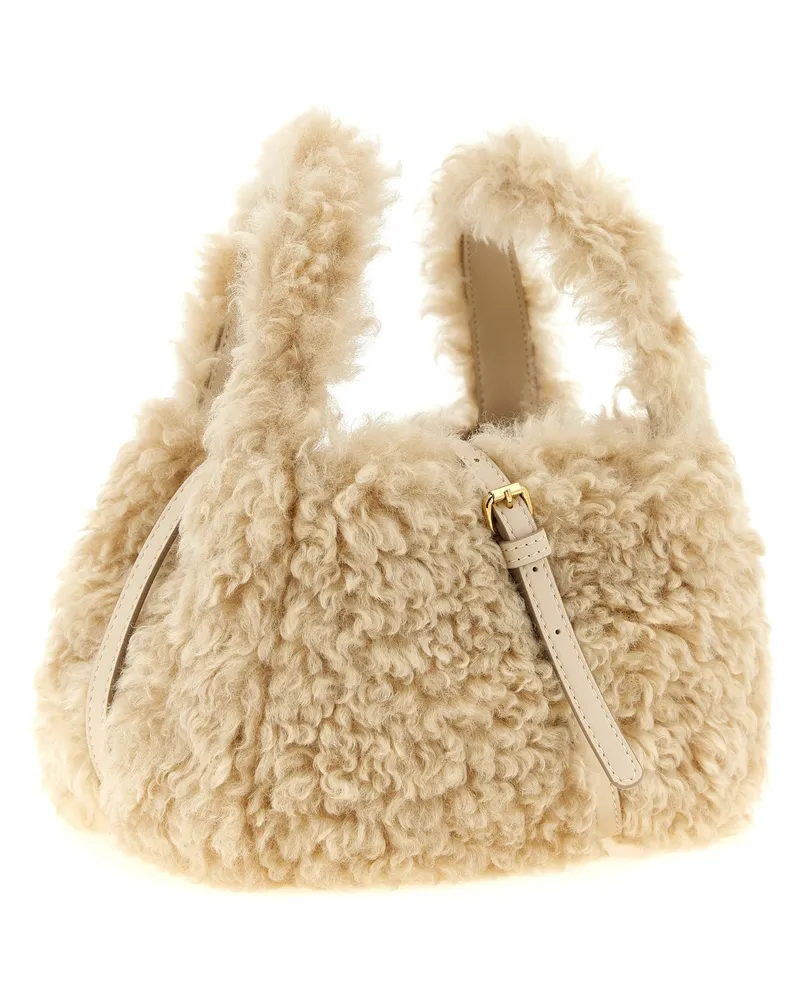Stella McCartney Sheepskin Effect Shoulder Bag — Beige Beige